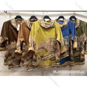 Tunika dlhý rukáv dámske nadrozmer (XL/2XL/3XL ONE SIZE) TALIANSKA MÓDA IMC260248