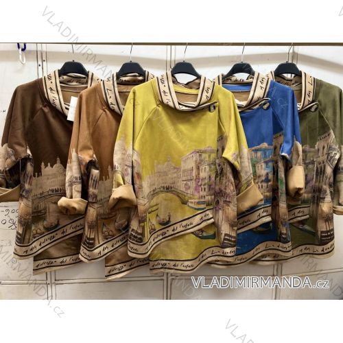 Tunika dlhý rukáv dámske nadrozmer (XL/2XL/3XL ONE SIZE) TALIANSKA MÓDA IMC260248