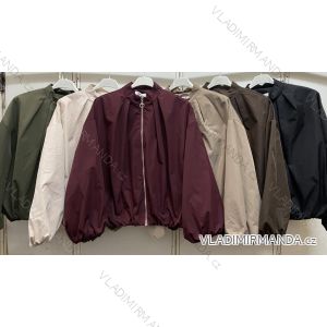 Bunda bomber na zips dlhý rukáv dámska nadrozmer (42/46/48 ONE SIZE) TALIANSKA MÓDA IMC260234