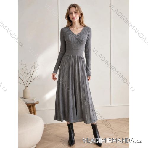 Šaty svetrové dlhý rukáv dámske oversize (S/M/L ONE SIZE) TALIANSKA MÓDA IMC260238