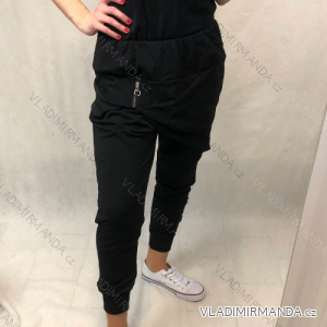 Tepláky baggy dlouhé dámské zip (S/M ONE SIZE) ITALSKÁ MÓDA IMD20250