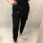 Tepláky baggy dlouhé dámské zip (S/M ONE SIZE) ITALSKÁ MÓDA IMD20250 S / M čierna