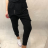 Tepláky baggy dlouhé dámské zip (S/M ONE SIZE) ITALSKÁ MÓDA IMD20250 S / M čierna