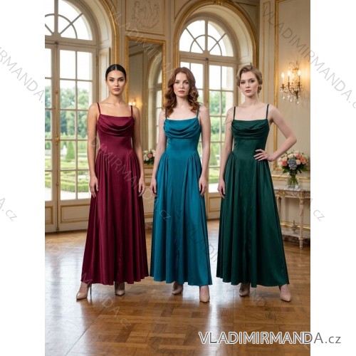 Šaty elegantné na ramienka dámske (XS/S/M) TALIANSKA MÓDA IM326101 XS/S/M modrá petrolejová