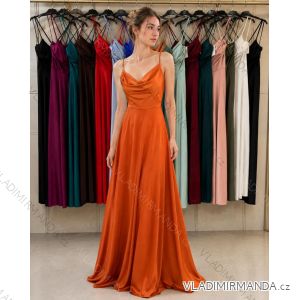 Šaty elegantné dlhé spoločenské na ramienka (S/M/L ONE SIZE) TALIANSKA MÓDA IMC260272