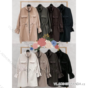 Bunda parka na zips dlhý rukáv dámska nadrozmer (44/46 ONE SIZE) TALIANSKA MÓDA IMC260250
