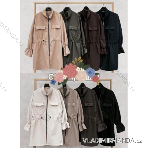 Bunda parka na zips dlhý rukáv dámska nadrozmer (44/46 ONE SIZE) TALIANSKA MÓDA IMC260250