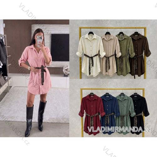 Košeľa predĺžená dlhý rukáv dámska (XL/XXL ONE SIZE) TALIANSKA MÓDA IMC260257