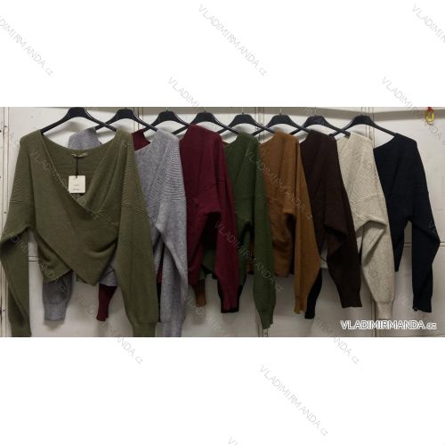 Sveter krížený dlhý rukáv dámsky (L/XL ONE SIZE) TALIANSKA MÓDA IMC260265
