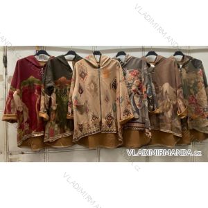 Mikina slabá na zips dlhý rukáv dámska nadrozmer (48/50/52/54 ONE SIZE) TALIANSKA MÓDA IMC260266