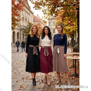 Sukňa skladaná dlhá s opaskom dámska nadrozmer (44/46/48 ONE SIZE) TALIANSKA MÓDA IM4260315