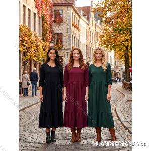 Šaty bavlnené 3/4 rukáv dámska nadrozmer (44/46/48 ONE SIZE) TALIANSKA MÓDA IM4260301