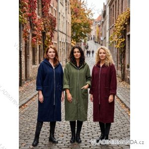 Bunda dlhá dlhý rukáv na zips dámska nadrozmer (48/50/52 ONE SIZE) TALIANSKA MÓDA IM4260302