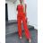 Overal dlhý elegantný bez rukávov dámsky (S/M ONE SIZE) TALIANSKA MÓDA IMWGB24019/DU S / M biela