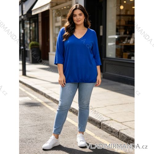 Blúzka 3/4 dlhý rukáv dámska nadrozmer (50/52/54 ONE SIZE) TALIANSKA MÓDA IM426256
