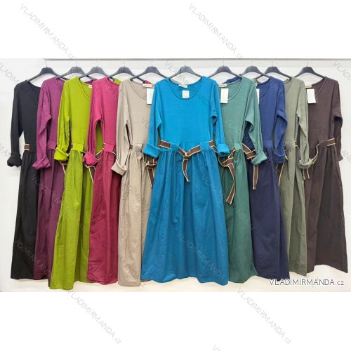 Šaty dlhé elegantné 3/4 dlhý rukáv dámske (S/M/L ONE SIZE) TALIANSKA MÓDA IM426258