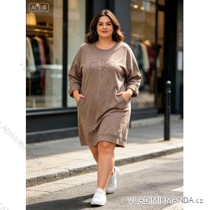 Šaty teplé dlhý rukáv dámske nadrozmer (50/52/54 ONE SIZE) TALIANSKA MÓDA IM426262