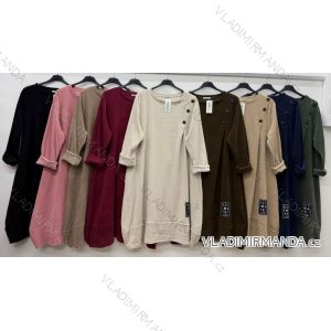 Šaty teplé dlhý rukáv dámske nadrozmer (46/48/50 ONE SIZE) TALIANSKA MÓDA IM426264