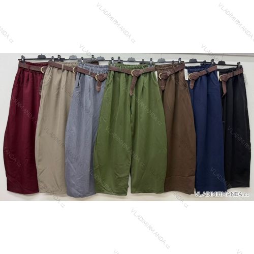 Nohavice dlhé s opaskom dámske nadrozmer (44/46/48 ONE SIZE) TALIANSKA MÓDA IM426265