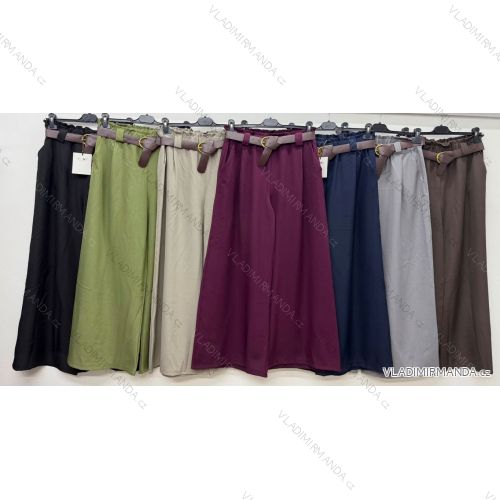 Nohavice dlhé s opaskom dámske nadrozmer (42/44/46 ONE SIZE) TALIANSKA MÓDA IM426267