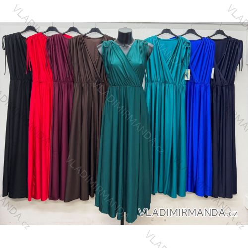 Šaty dlhé elegantné bez rukávu dámske nadrozmer (42/44/46 ONE SIZE) TALIANSKA MÓDA IM426269