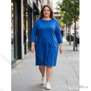 Šaty voľnočasové 3/4 dlhý rukáv dámske nadrozmer (50/52/54 ONE SIZE) TALIANSKA MÓDA IM426295