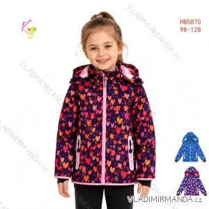 Bunda teplý softshell s kapucňou dlhý rukáv detská chlapčenská a dievčenské (98-128) KUGO HB5870