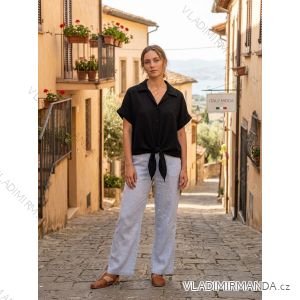 Košeľa krátký rukáv dámska (S/M/L ONE SIZE) TALIANSKA MÓDA IMC260150/DUR