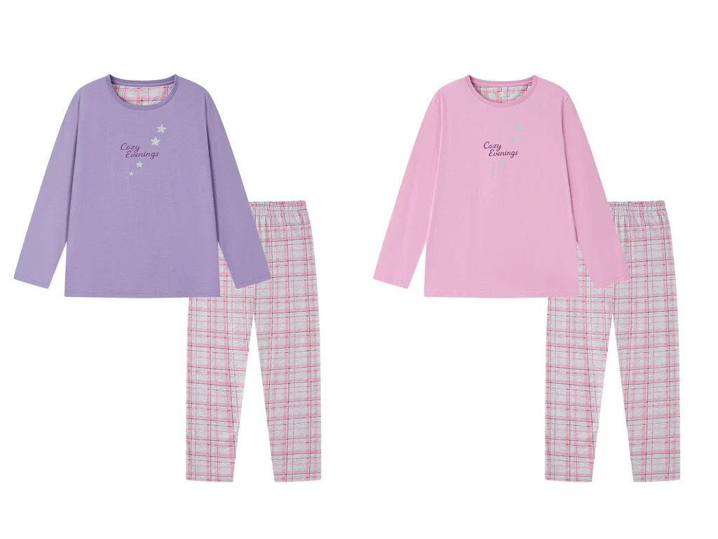 Pyžamo dlhé dlhý rukáv dámske nadrozmer (S - 2XL) WOLF D2644