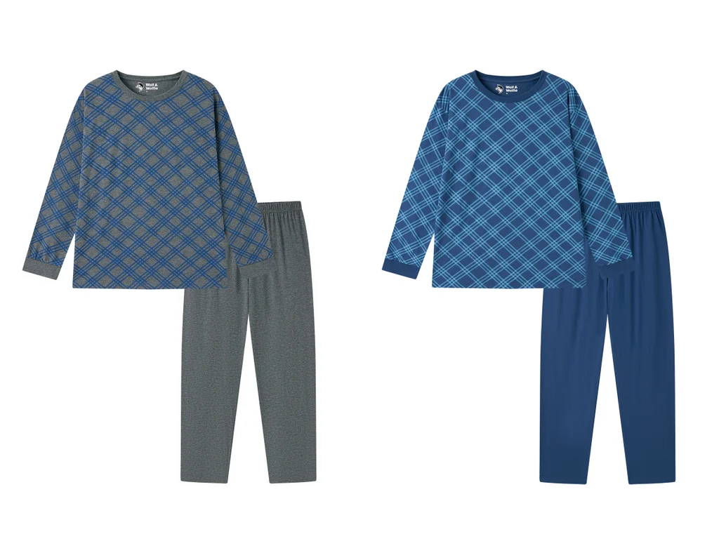 Pyžamo dlhé dlhý rukáv pánske nadrozmer (M - 3XL) WOLF S2676B