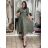 Šaty dlhé košilové 3/4 dlouhý rukáv dámske KLEO (S/M/L ONE SIZE) TALIANSKA MÓDA IMSM2600018