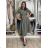 Šaty dlhé košilové 3/4 dlouhý rukáv dámske KLEO (S/M/L ONE SIZE) TALIANSKA MÓDA IMSM2600018