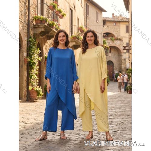 Komplet tunika oversize krátký rukáv a kalhoty dámsky MALIA nadrozměr (46/48/50 ONE SIZE) TALIANSKÁ MÓDA IMWTM2600014