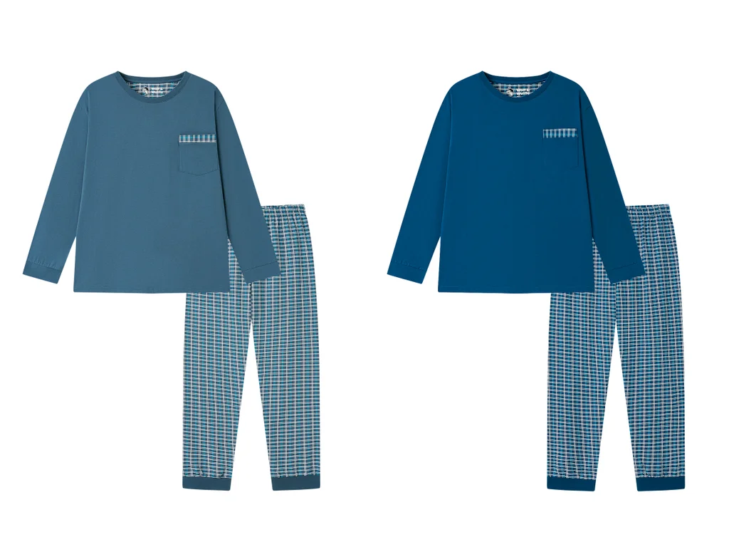Pyžamo dlhé dlhý rukáv pánske nadrozmer (M - 3XL) WOLF S2676C