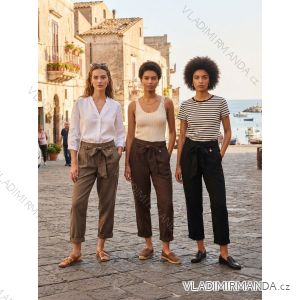 Nohavice s opaskom dámske (M/L ONE SIZE) TALIANSKA MÓDA IM426503/DUR