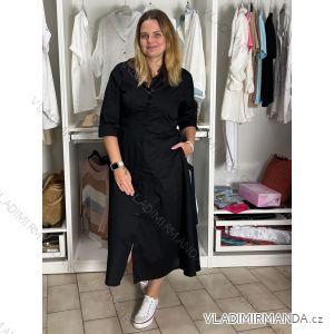 Šaty dlhé košilové dlouhý rukáv dámske EUGENIE (S/M/L ONE SIZE) TALIANSKA MÓDA IMSM26000034/DUR