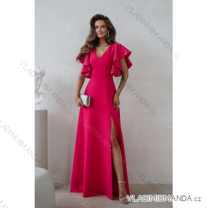 Šaty dlhé elegantné flitrové krátky rukáv dámske nadrozmer (34-50) POLSKÁ MÓDA PMLWD26MARINA5