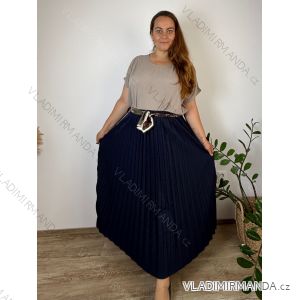 Sukňa skladaná dlhá s opaskom dámska nadrozmer MARISA (52/54/56/58 ONE SIZE) TALIANSKA MÓDA IM4260315/DUR