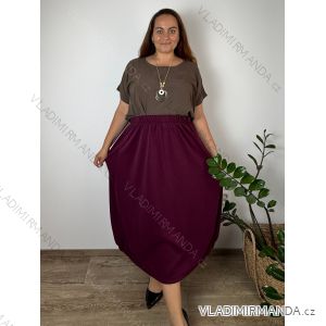 Sukňa masielko dlhá dámska GRECA (48/52/52 ONE SIZE) TALIANSKA MÓDA IM4260316/DUR