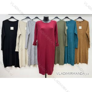 Šaty teplé dlhý rukáv dámske nadrozmer (50/52/54 ONE SIZE) TALIANSKA MÓDA IM426285