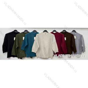 Sveter úpletový so stojačikom 3/4 rukáv dámsky OVERSIZE (S/M/L ONE SIZE) TALIANSKA MÓDA IM4260341
