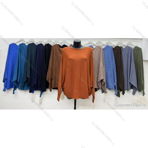 Sveter úpletový dlhý rukáv dámsky nadrozmer (54/56/58 ONE SIZE) TALIANSKA MÓDA IM425865