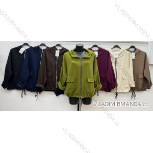 Mikina s kapucňou na zips dlhý rukáv dámska nadrozmer (52/54/56 ONE SIZE) TALIANSKA MÓDA IM4260319