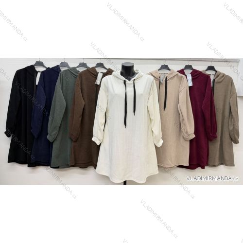 Mikina dlhá s kapucňou dámska nadrozmer (46/48/50 ONE SIZE) TALIANSKA MÓDA IM4260320
