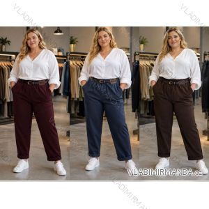 Nohavice dlhé s opaskom dámske nadrozmer (42/44/46 ONE SIZE) TALIANSKA MÓDA IM4260327