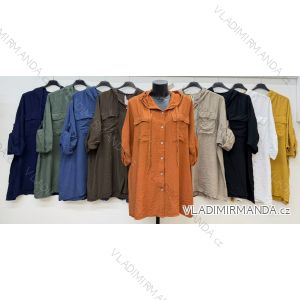 Košeľa klasik 3/4 dlhý rukáv dámska nadrozmer (54/56/58 ONE SIZE) TALIANSKA MÓDA IM4260329