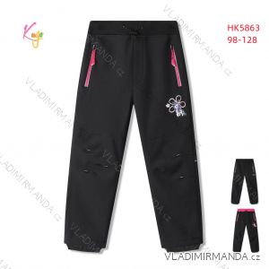 Nohavice softshellové zateplené flaušom detské dievčenské a chlapčenské (98-128) KUGO HK5863