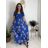 Šaty letné krátky rukáv dámske FIORE (S/M/L ONE SIZE) TALIANSKA MÓDA IMSM25019/DU královská modrá S/M/L
