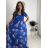 Šaty letné krátky rukáv dámske FIORE (S/M/L ONE SIZE) TALIANSKA MÓDA IMSM25019/DU královská modrá S/M/L