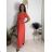 Šaty dlhé letné rebrované krátky rukáv dámske (XS/S/M/L ONE SIZE) TALIANSKA MÓDA IMSM25128 modrá S/M/L